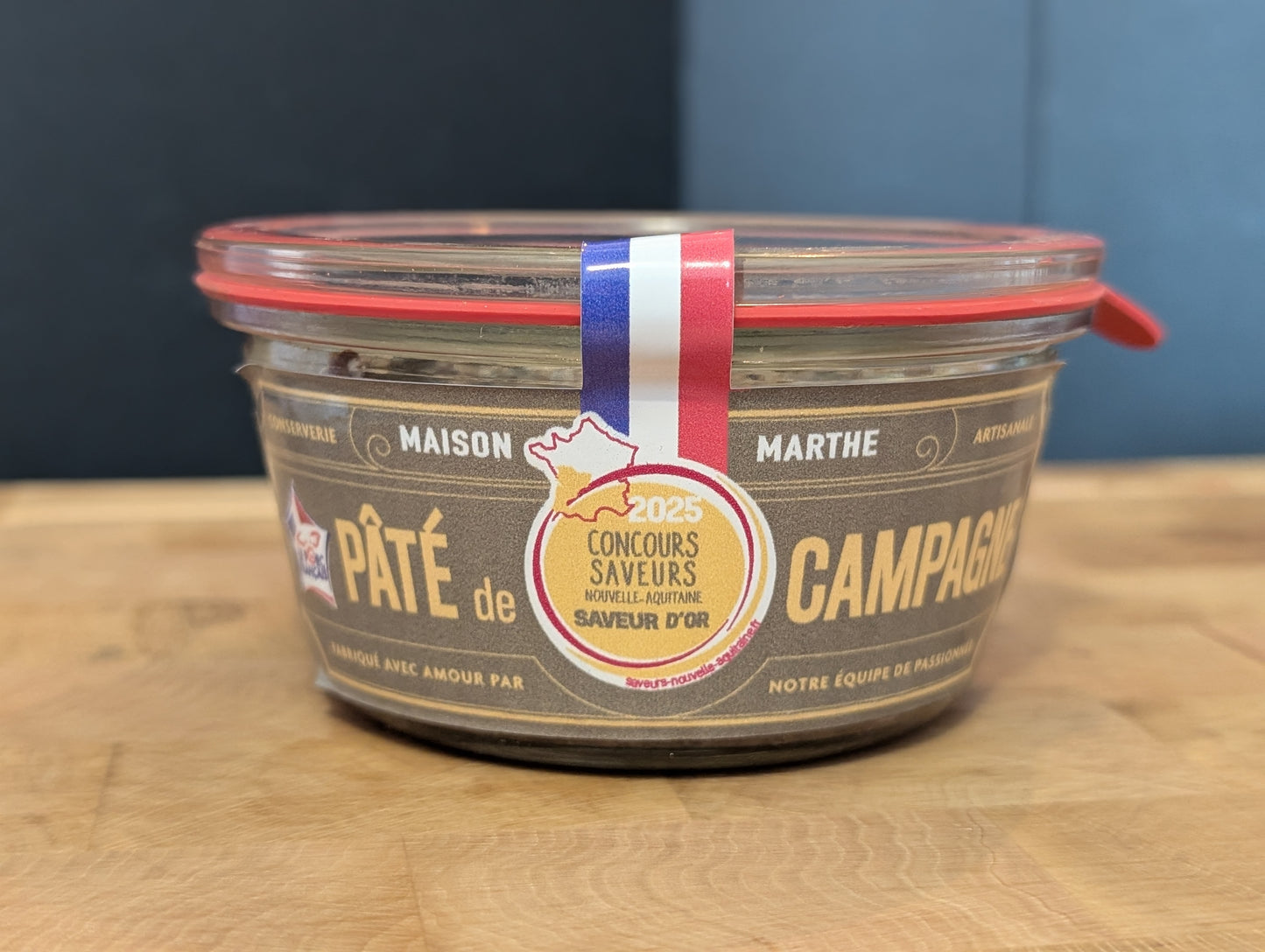 CONSERVE WECK TERRE - Pâté de campagne Médaillé Or - 170gr - Charcuterie artisanale Maison Marthe - Oléron