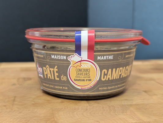 CONSERVE WECK TERRE - Pâté de campagne Médaillé Or - 170gr - Charcuterie artisanale Maison Marthe - Oléron