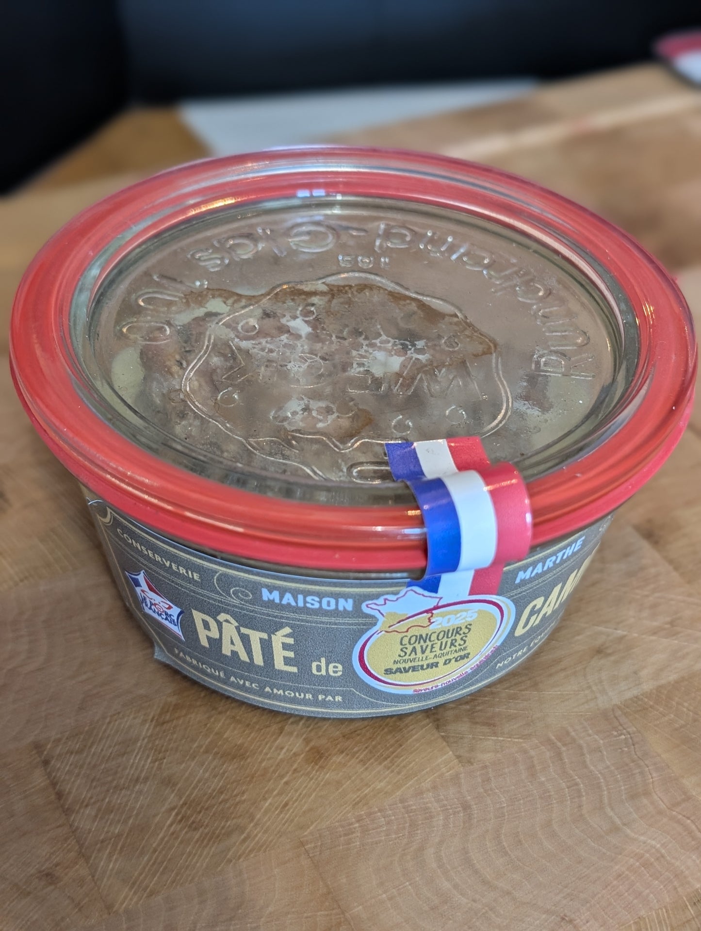 CONSERVE WECK TERRE - Pâté de campagne Médaillé Or - 170gr - Charcuterie artisanale Maison Marthe - Oléron