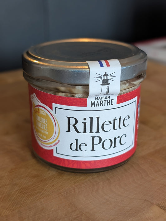 CONSERVE TERRE - Rillette de porc médaillée OR - 90gr - Charcuterie artisanale Maison Marthe - Oléron