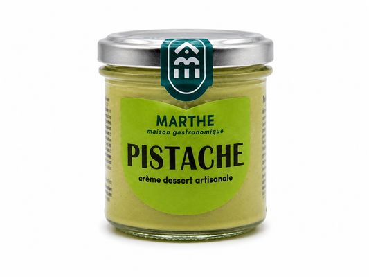 CREME DESSERT - STOCKAGE FRAIS - Crème pistache - 130 gr - Conserverie artisanale Maison Marthe - Oléron