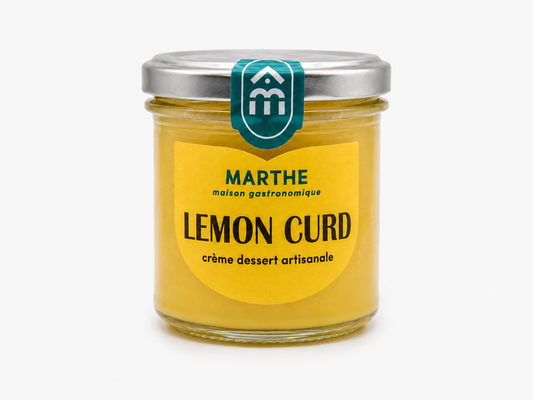CREME DESSERT - STOCKAGE FRAIS - Crémeux citron / Lemon curd - 130 gr - Conserverie artisanale Maison Marthe - Oléron