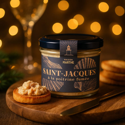 CONSERVE MER - Saint jacques à la poitrine fumée - 90 gr - Conserverie artisanale Maison Marthe - Oléron
