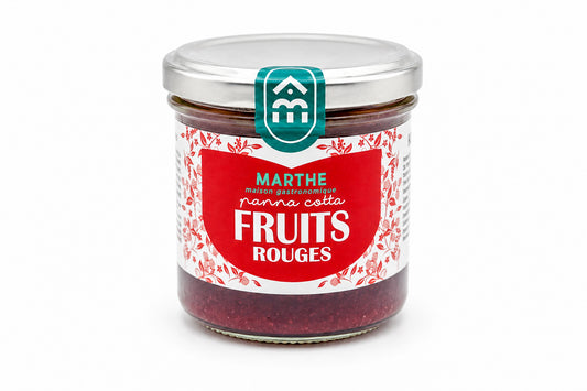 PANNA COTTA BICOUCHE FRUITS ROUGES - 130gr - Conserverie Maison Marthe - Stockage frais