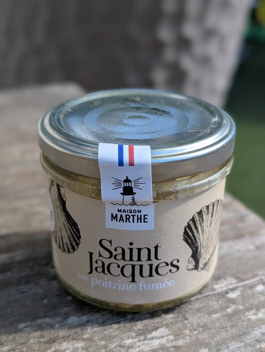 CONSERVE MER - Saint jacques à la poitrine fumée - 90 gr - Conserverie artisanale Maison Marthe - Oléron