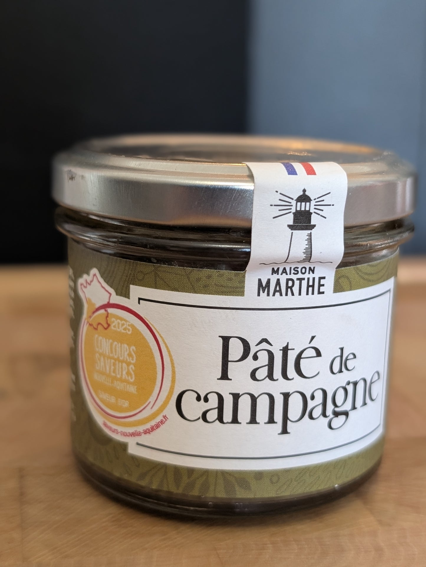 CONSERVE TERRE - Pâté de campagne médaillé Or - 90gr - Charcuterie artisanale Maison Marthe - Oléron