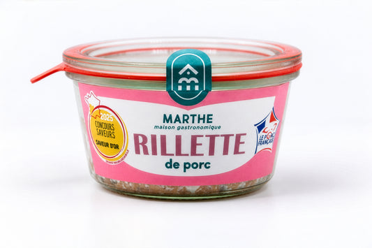 CONSERVE WECK TERRE - Rillette de porc Médaillée Or - 170 gr - Charcuterie artisanale Marthe - Oléron
