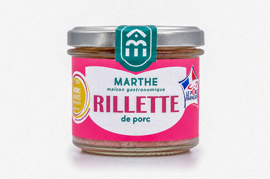 CONSERVE TERRE - Rillette de porc médaillée OR - 90gr - Charcuterie artisanale Maison Marthe - Oléron