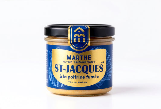 CONSERVE MER - Saint jacques à la poitrine fumée - 90 gr - Conserverie artisanale Maison Marthe - Oléron