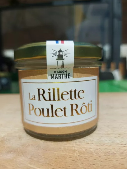 CONSERVE TERRE - Rillette de poulet rôti - 90gr - Charcuterie artisanale Maison Marthe - Oléron