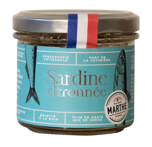CONSERVE MER - Sardine citronnée - 90 gr - Conserverie artisanale Maison Marthe - Oléron