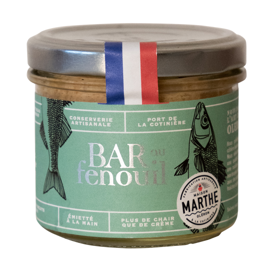 CONSERVE MER - Bar au fenouil - 90 gr - Conserverie artisanale Maison Marthe - Oléron