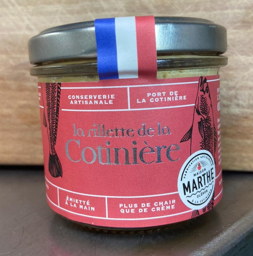 CONSERVE MER - Rillette de la Cotinière - Maigre poitrine fumée de porc - 90 gr – Conserverie artisanale Maison Marthe - Oléron
