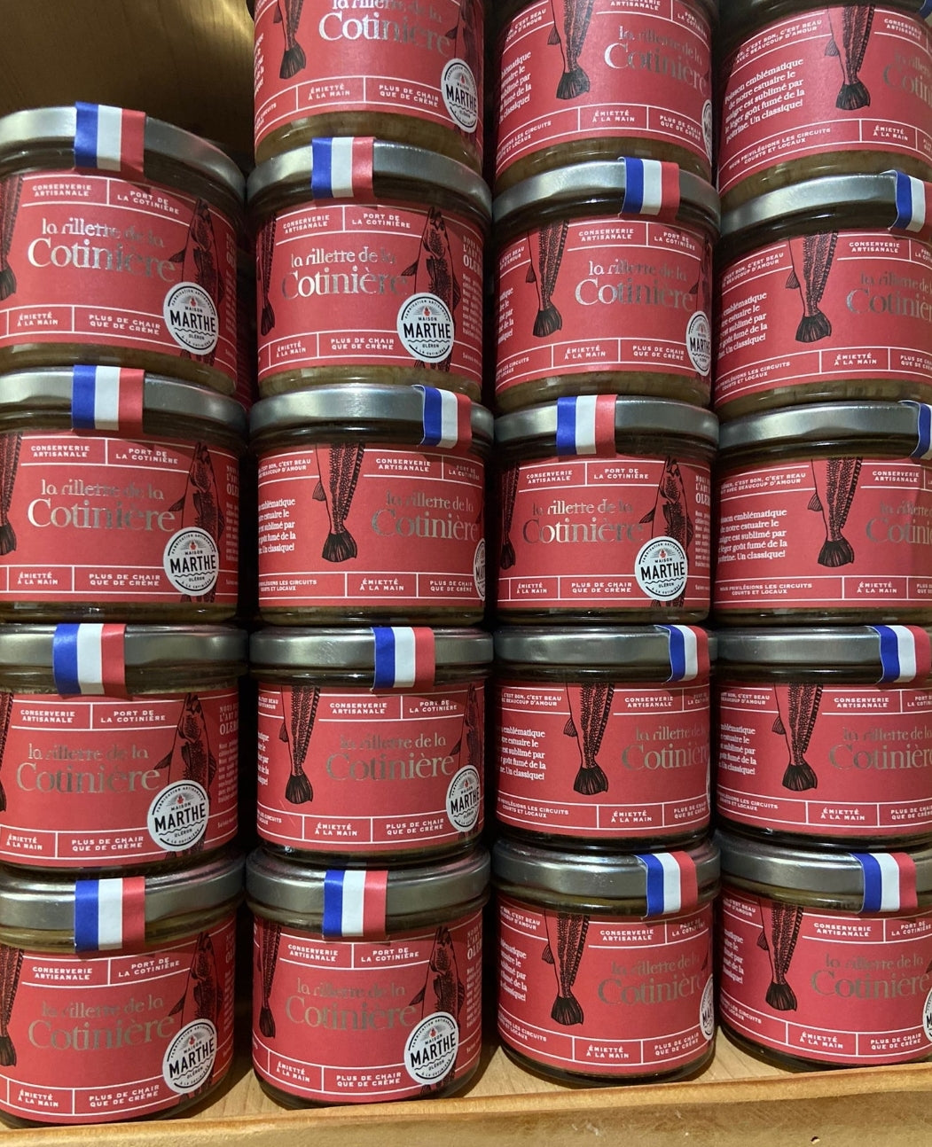 CONSERVE MER - Rillette de la Cotinière - Maigre poitrine fumée de porc - 90 gr – Conserverie artisanale Maison Marthe - Oléron