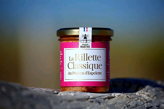 CONSERVE TERRE - Rillette Classique au Piment d'Espelette - 130 gr - Charcuterie artisanale Maison Marthe - Oléron